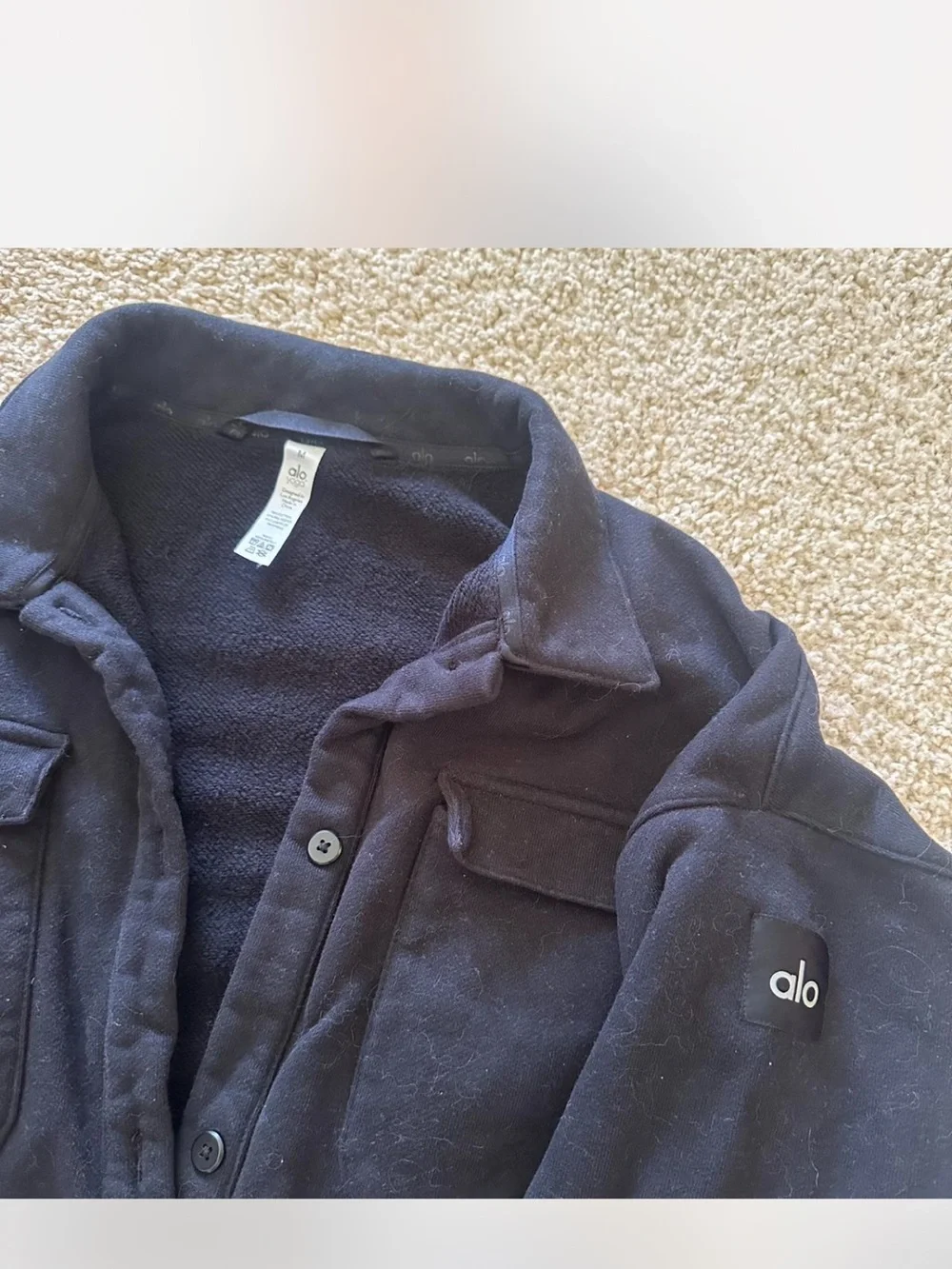 ALO Yoga Black Cropped Utility Jacket